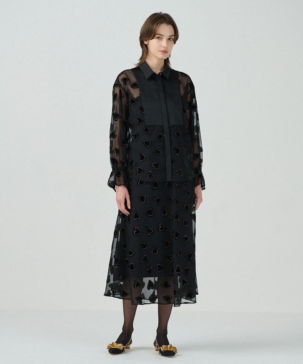 GRACE CONTINENTAL ハートオパールコンビシャツ 