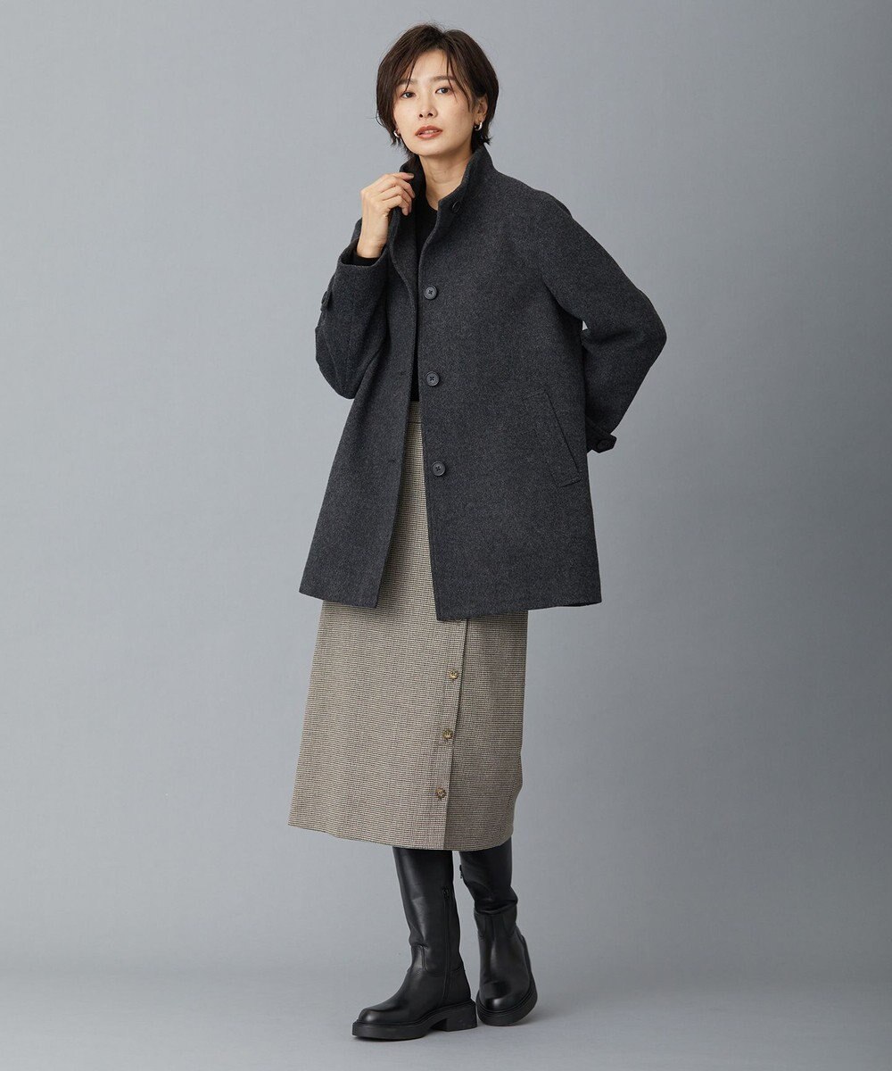 J.PRESS LADIES L ショートビーバー スタンドカラー コート 