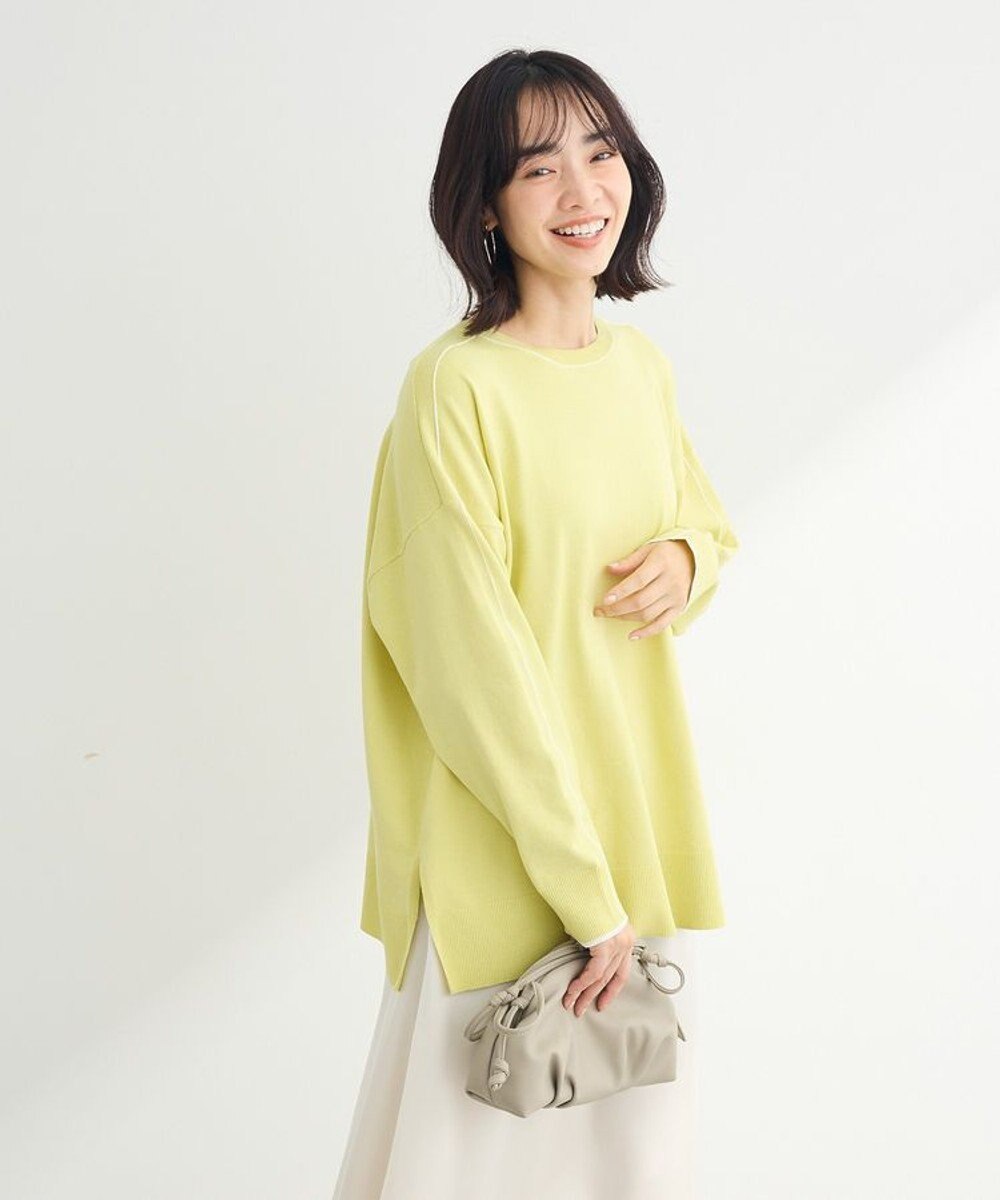 Green Parks アンチピリングライン入りニットプルオーバー 