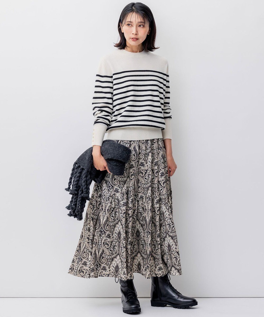 23区 S 【洗える】ピュアカシミヤ ボーダー ニット 