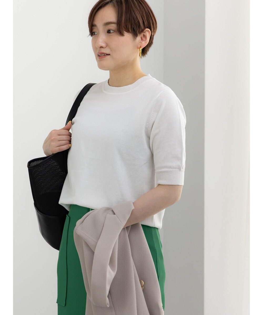 Te chichi 14G天竺ハーフスリーブニットプルオーバー 