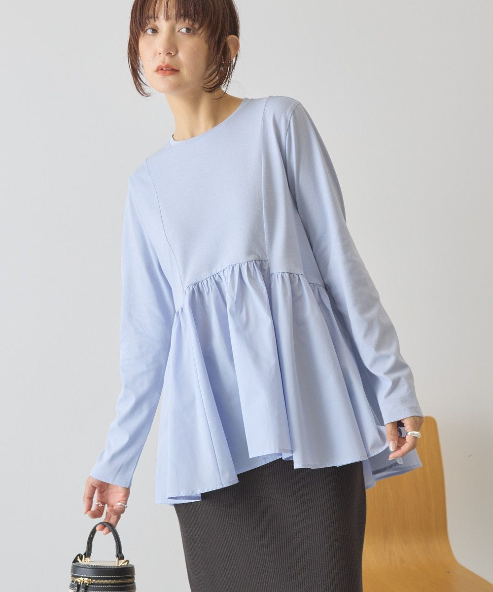 AMERICAN HOLIC 布帛切替ペプラムプルオーバー 