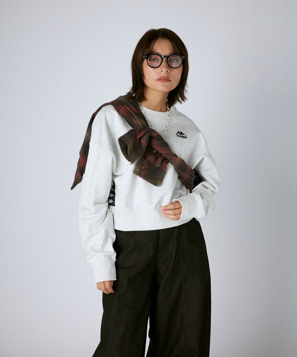 OP／FILA 【Kappa】ショート丈 ドロップショルダー 裏毛スウェット 