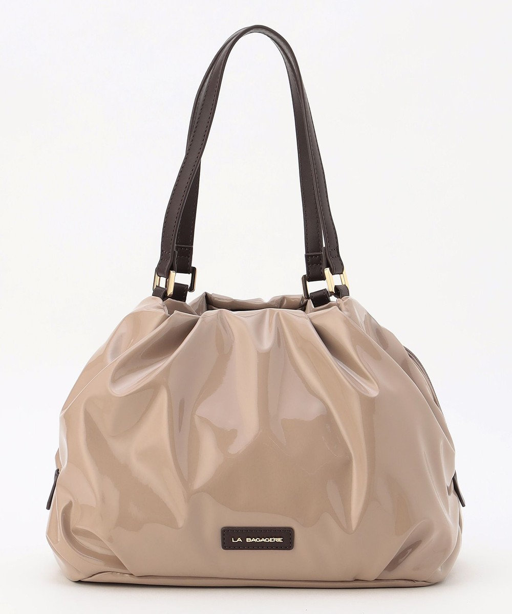 LA BAGAGERIE ソフトエナメル2WAYハンドバッグ Mサイズ 