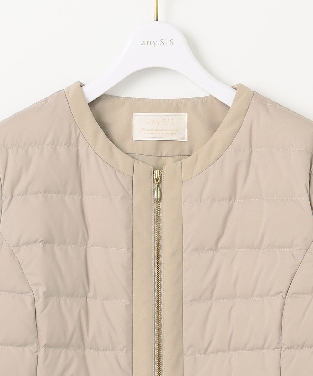 ANY SIS S 【撥水・洗える】2WAYノーカラーダウン ジャケット 