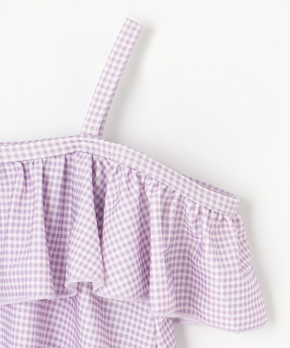 ANY KIDS ギンガムチェック×花柄セパレート水着 