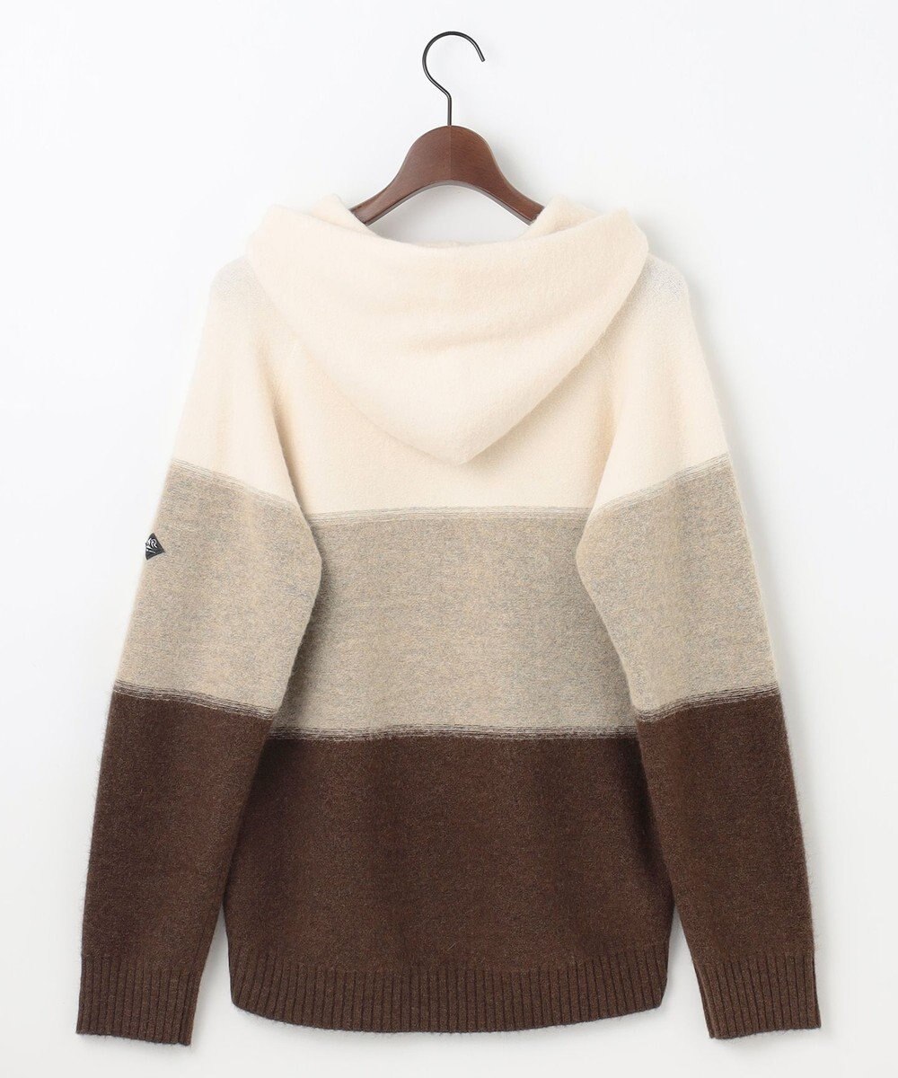 JOSEPH ABBOUD MOUNTAIN 【イタリア糸使用/軽量】パネルボーダー ニットパーカー 