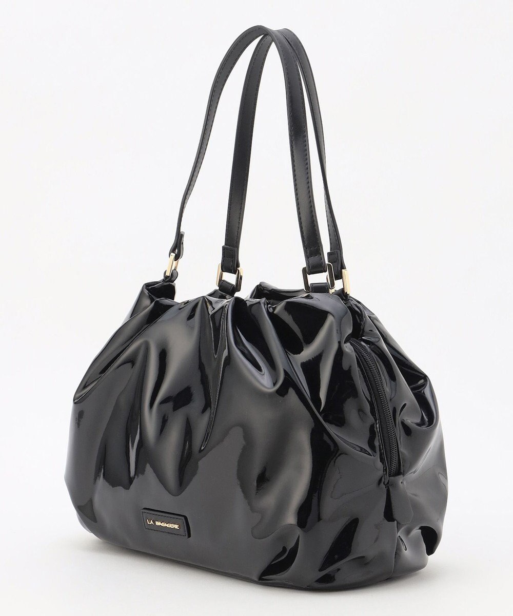 LA BAGAGERIE ソフトエナメル2WAYハンドバッグ Mサイズ 