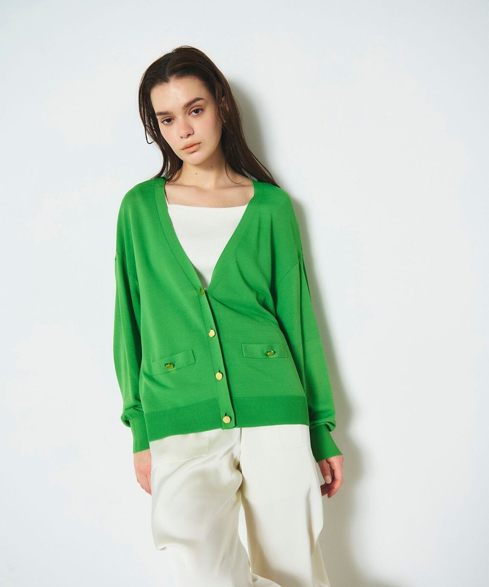 GRACE CONTINENTAL ルーズVネックニットカーディガン 