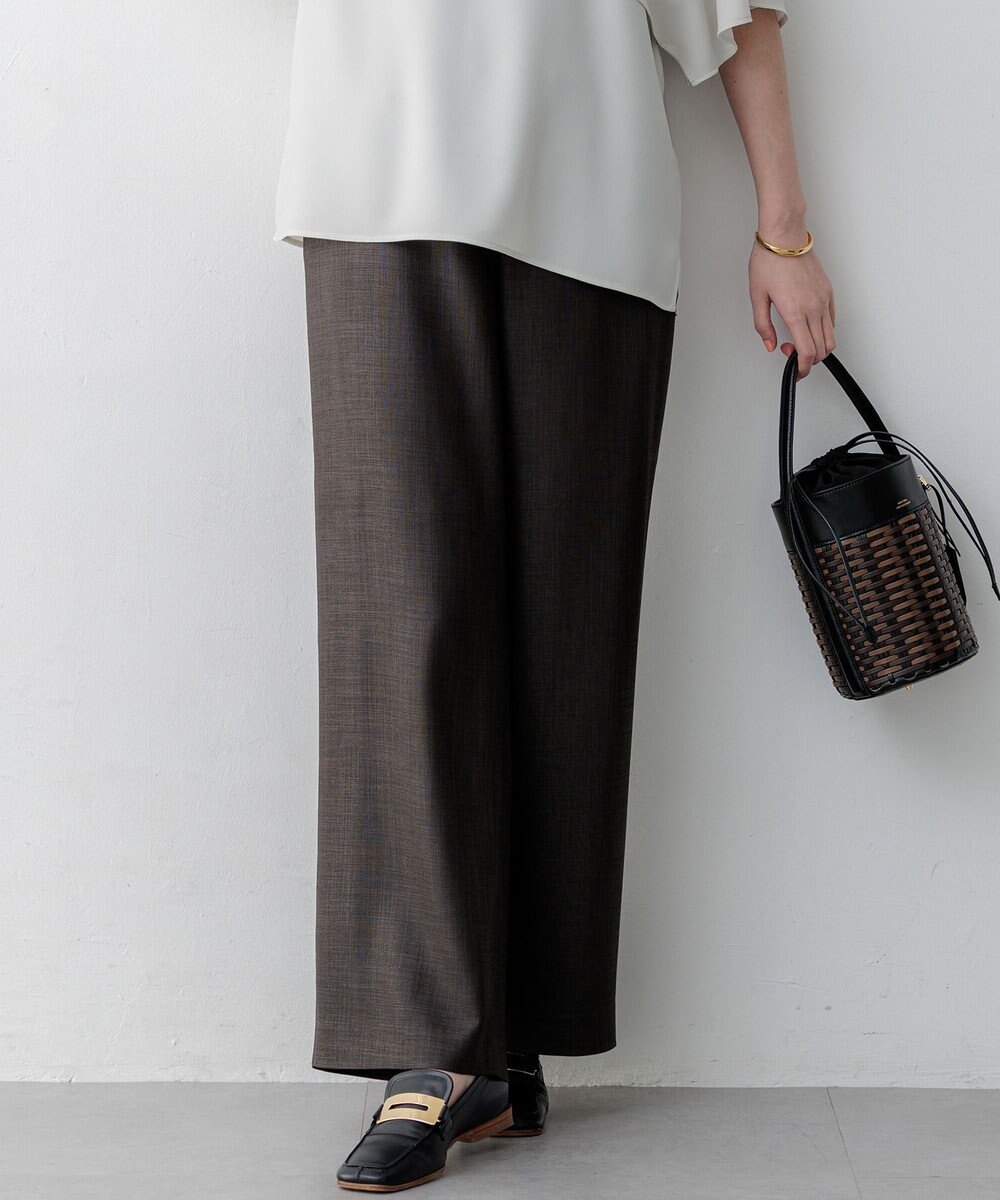 23区 【先行予約】リネンライクグロッシー ワイドパンツ 