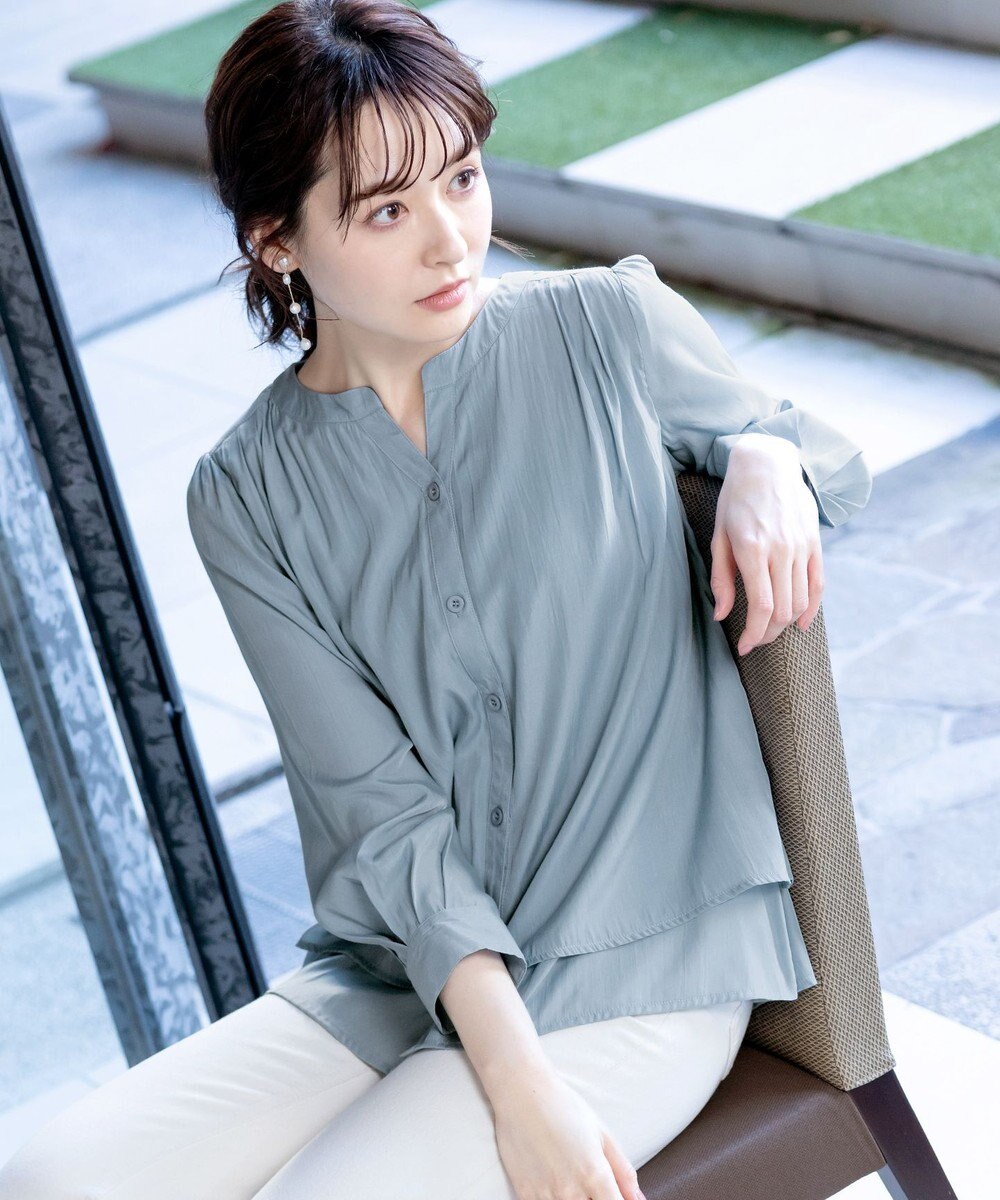 Tiaclasse 【新色追加・洗える】重ねヘムタックブラウス 