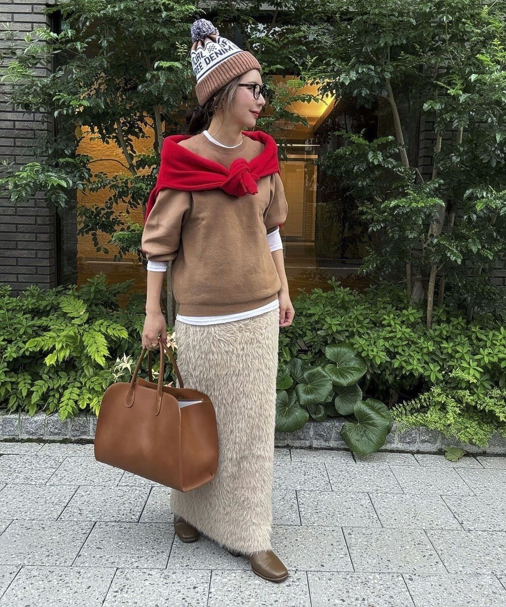 Green Parks シャギーニットスカート 