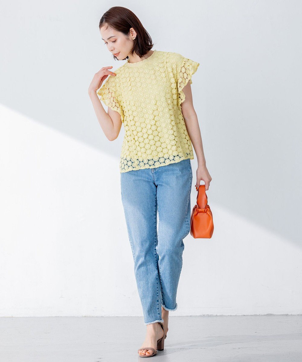 組曲 【洗える】フラワーレース ブラウス 