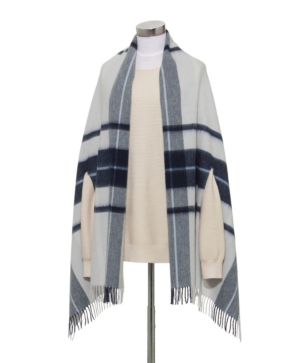 MOONBAT MACKINTOSH PHILOSOPHY(マッキントッシュ フィロソフィー）ウール100% 2WAYチェックポンチョストール 