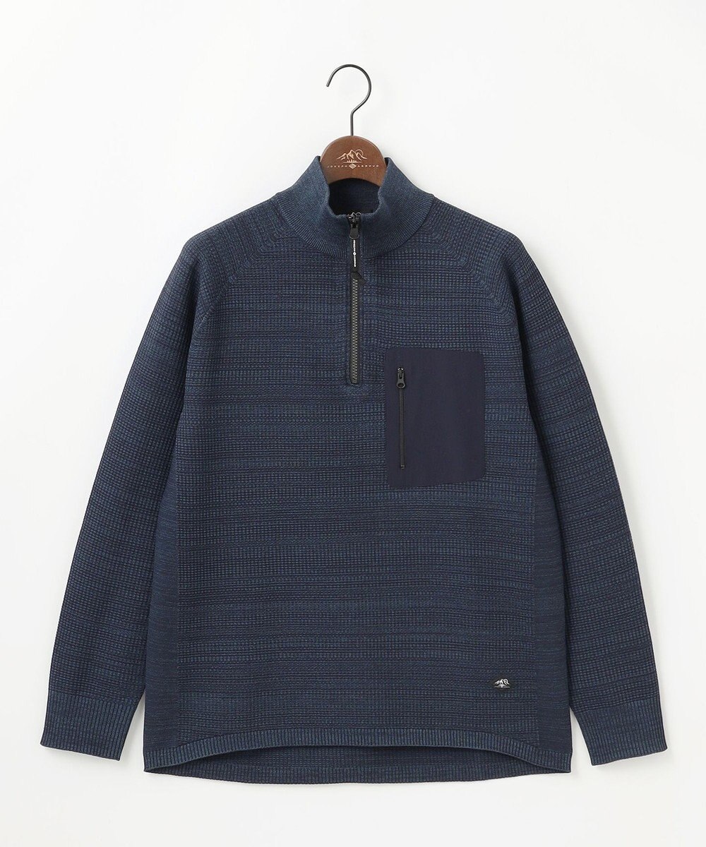 JOSEPH ABBOUD MOUNTAIN 【軽さ/ストレッチ】ホールガーメント3Dニット トスタンドZIPプルオーバー 