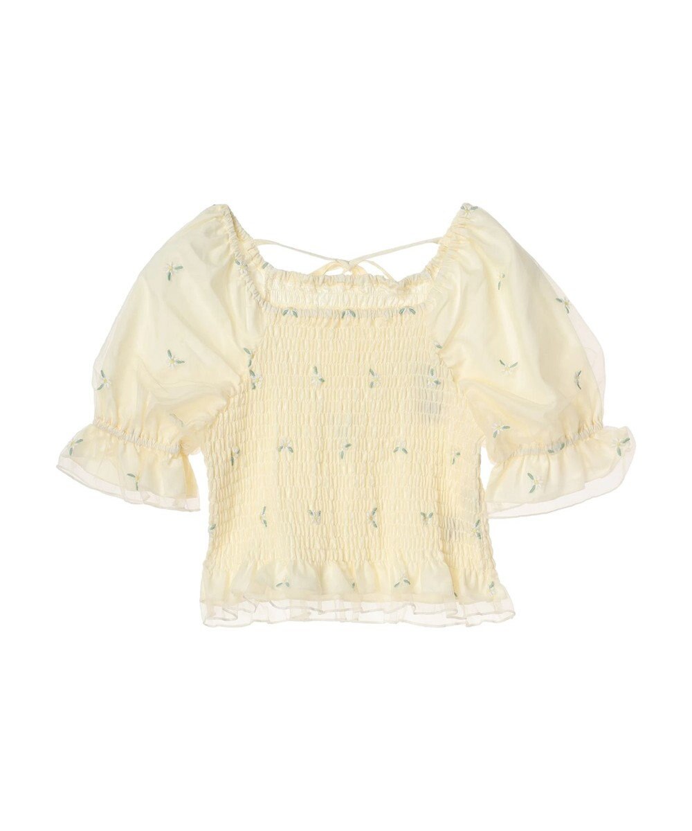 earth music&ecology フラワー刺繍ブラウス 