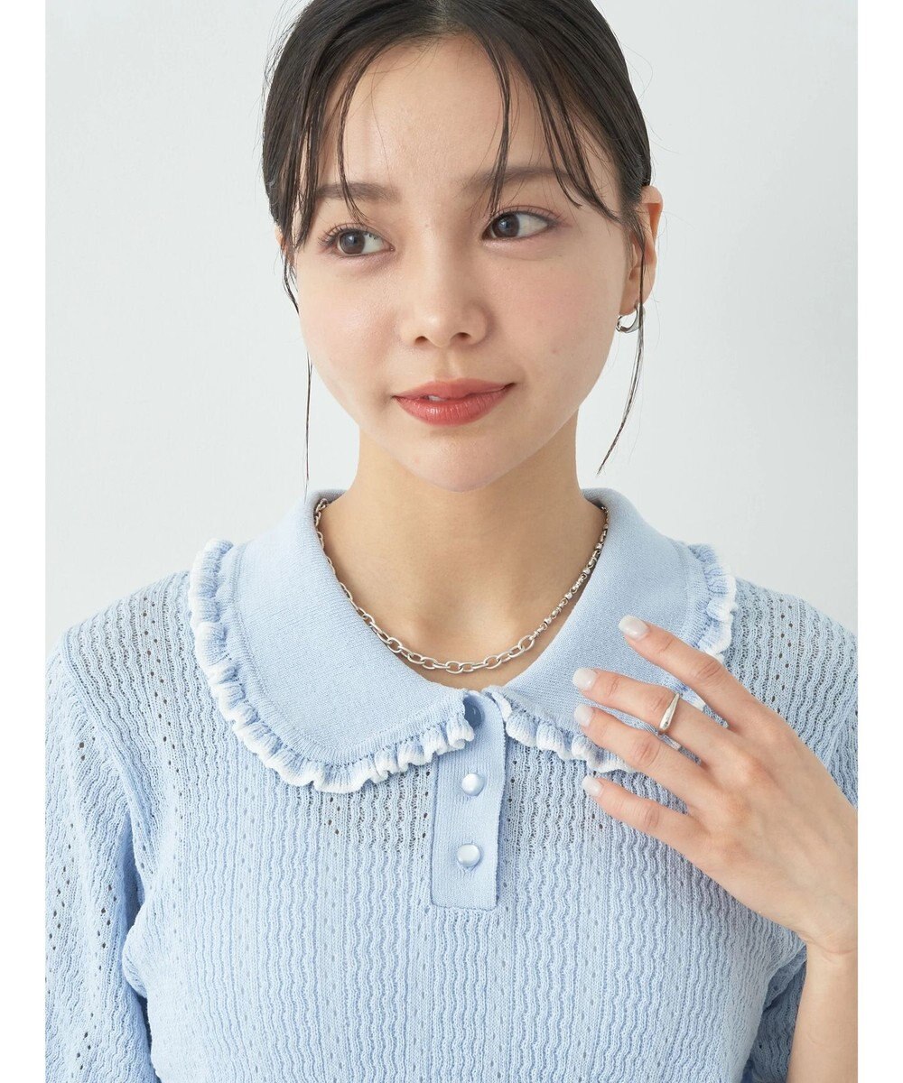 earth music&ecology フリルニットポロ 