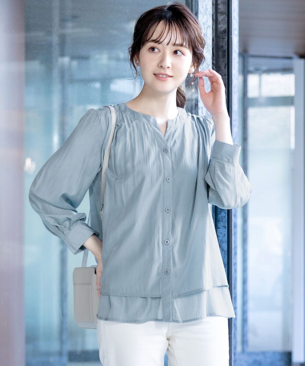 Tiaclasse 【新色追加・洗える】重ねヘムタックブラウス 