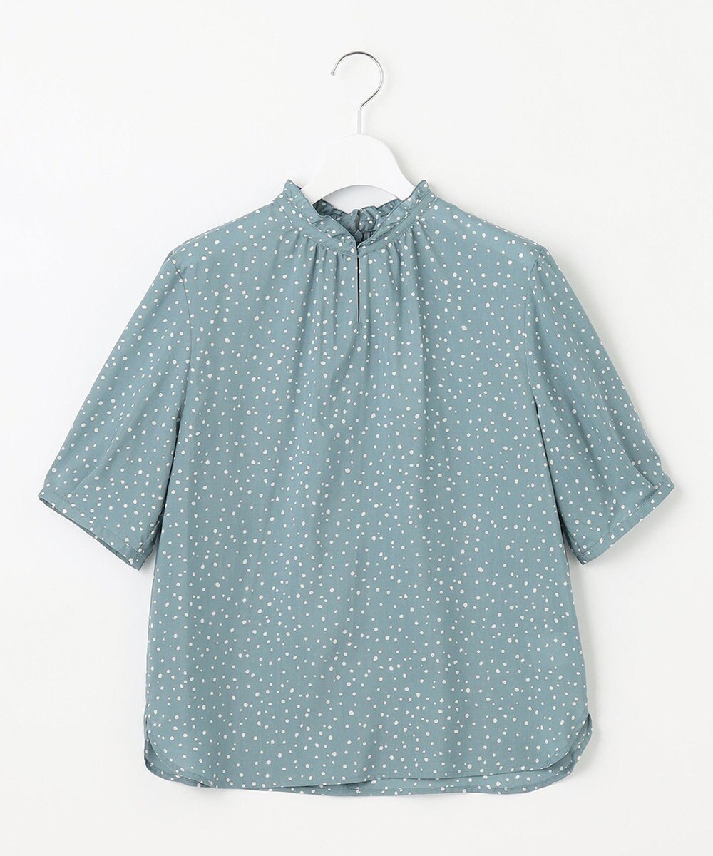 J.PRESS LADIES 【洗える・イージーケア】スパンローンランダムドット ブラウス 