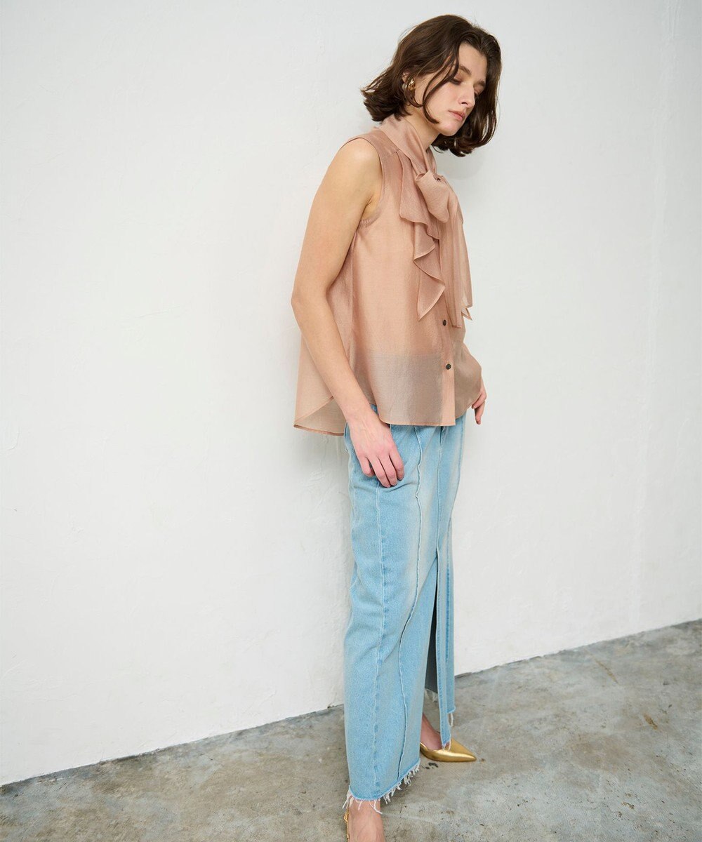 GRACE CONTINENTAL シアーボウタイノースリーブ 