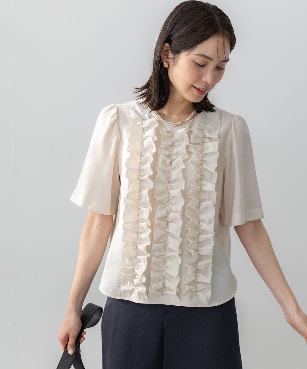 組曲 S 【WEB限定】ヴィンテージジョーゼットフリル ブラウス 