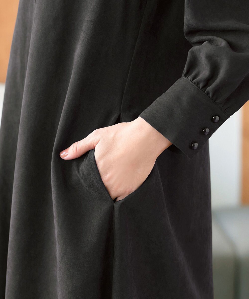 Tiaclasse 【洗える】ピーチスキンAラインワンピース 