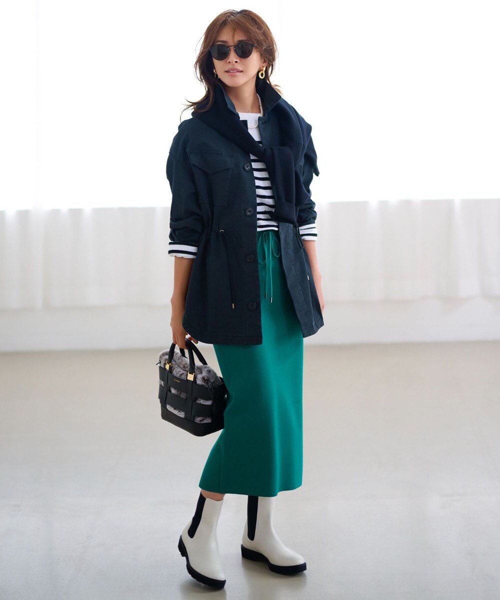 23区 L 【洗える】BUGIS シングルジャージー ボーダー カットソー 