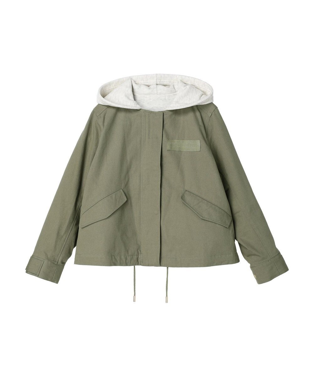 earth music&ecology パーカー付きミリタリーブルゾン 