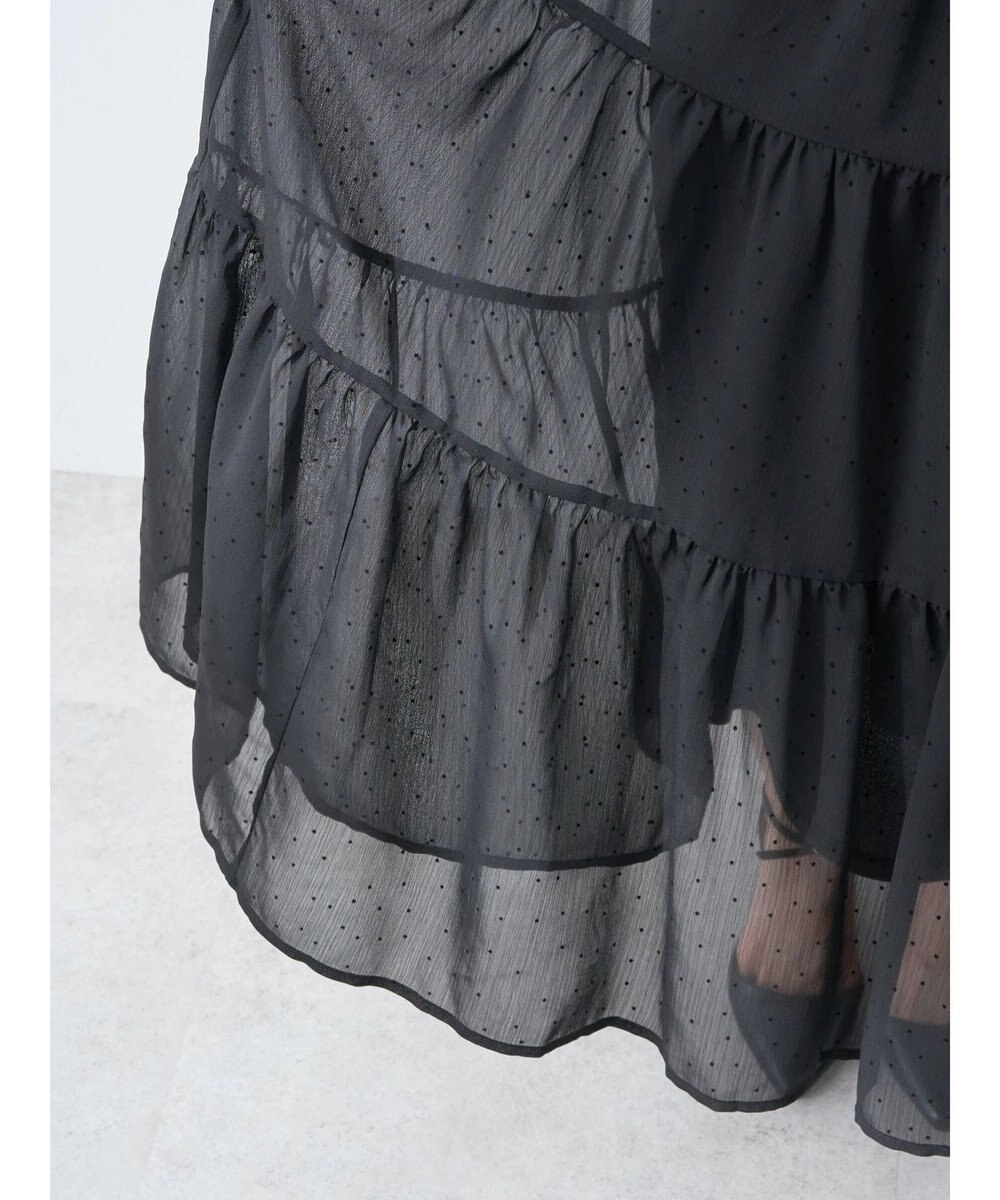 earth music&ecology フロッキードットシアーティアードスカート 