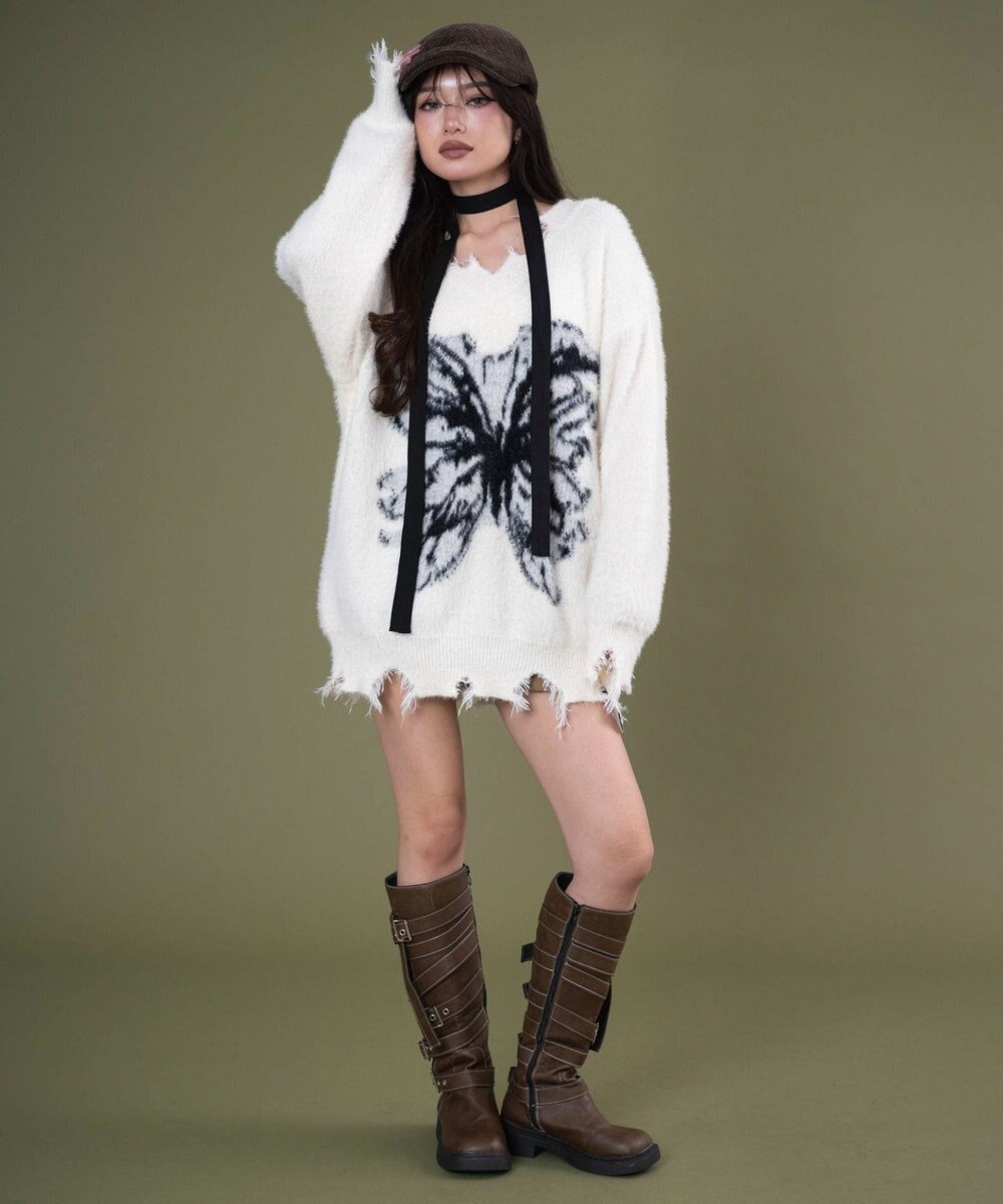 WEGO バタフライダメージニット 