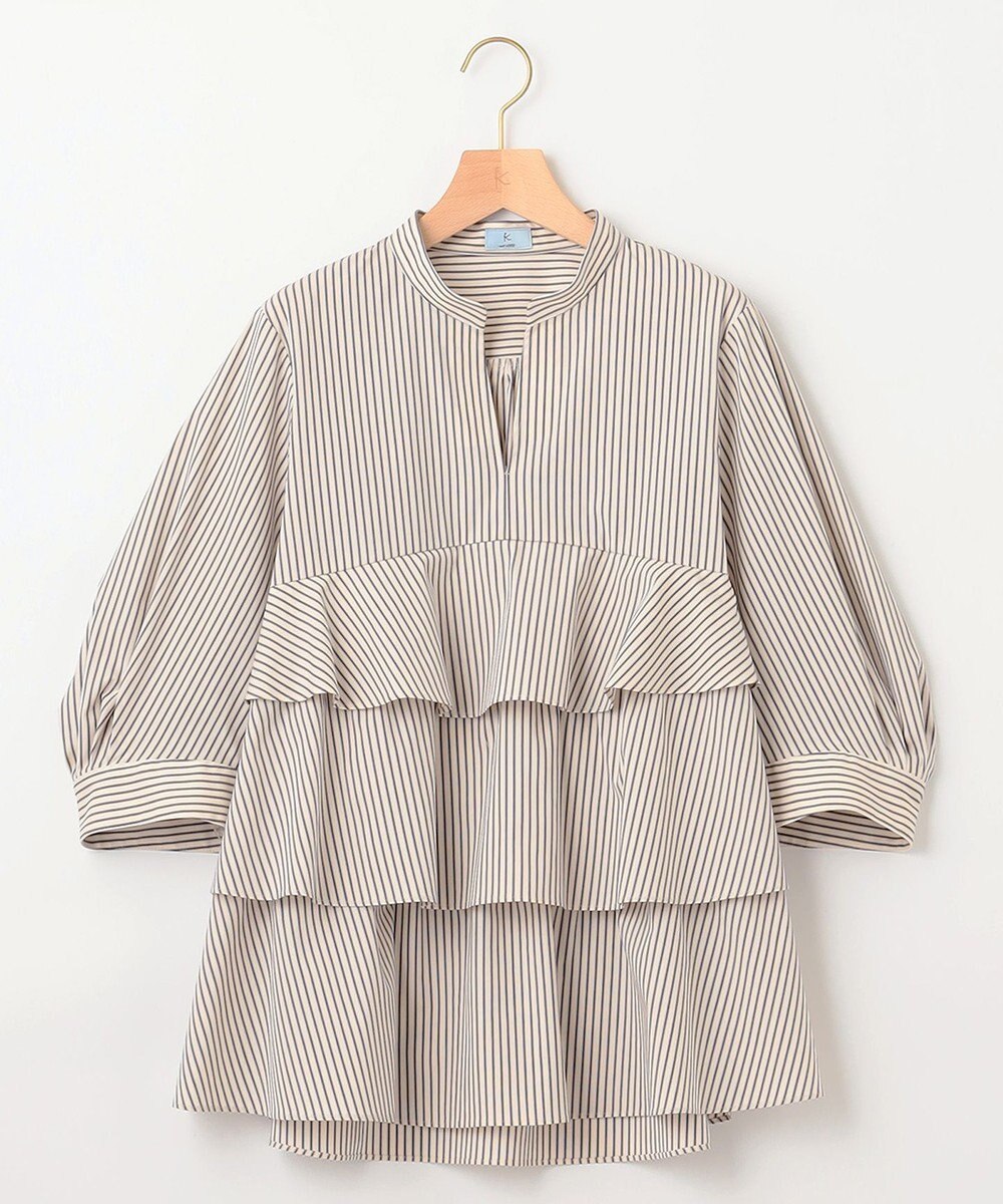 組曲 コンパクトシャーティングティアード ブラウス 