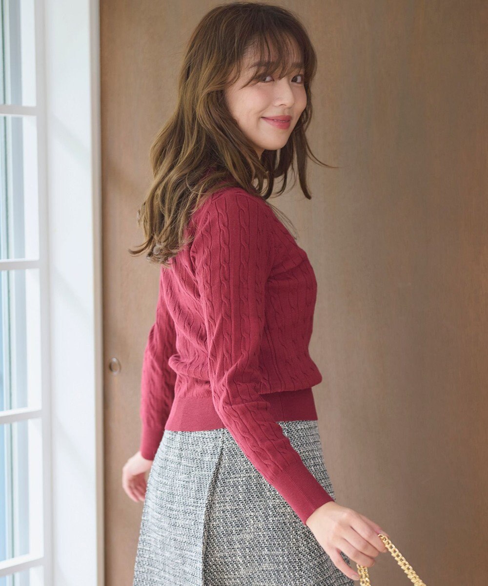 Feroux 【洗える】ケーブル ニット 