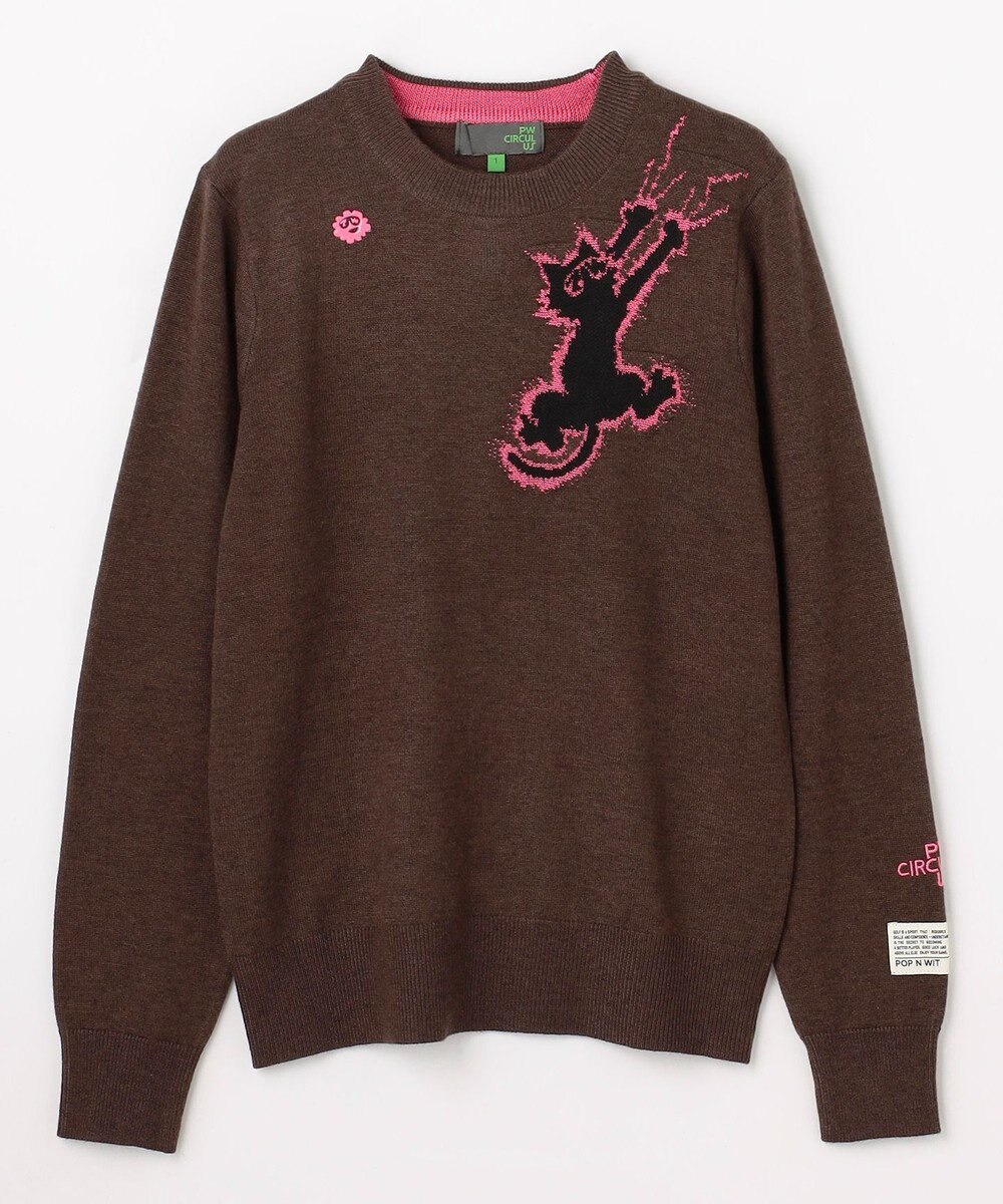 PW CIRCULUS 【WOMEN】Spark cat クルーネックニット ゴルフウェア レディース 