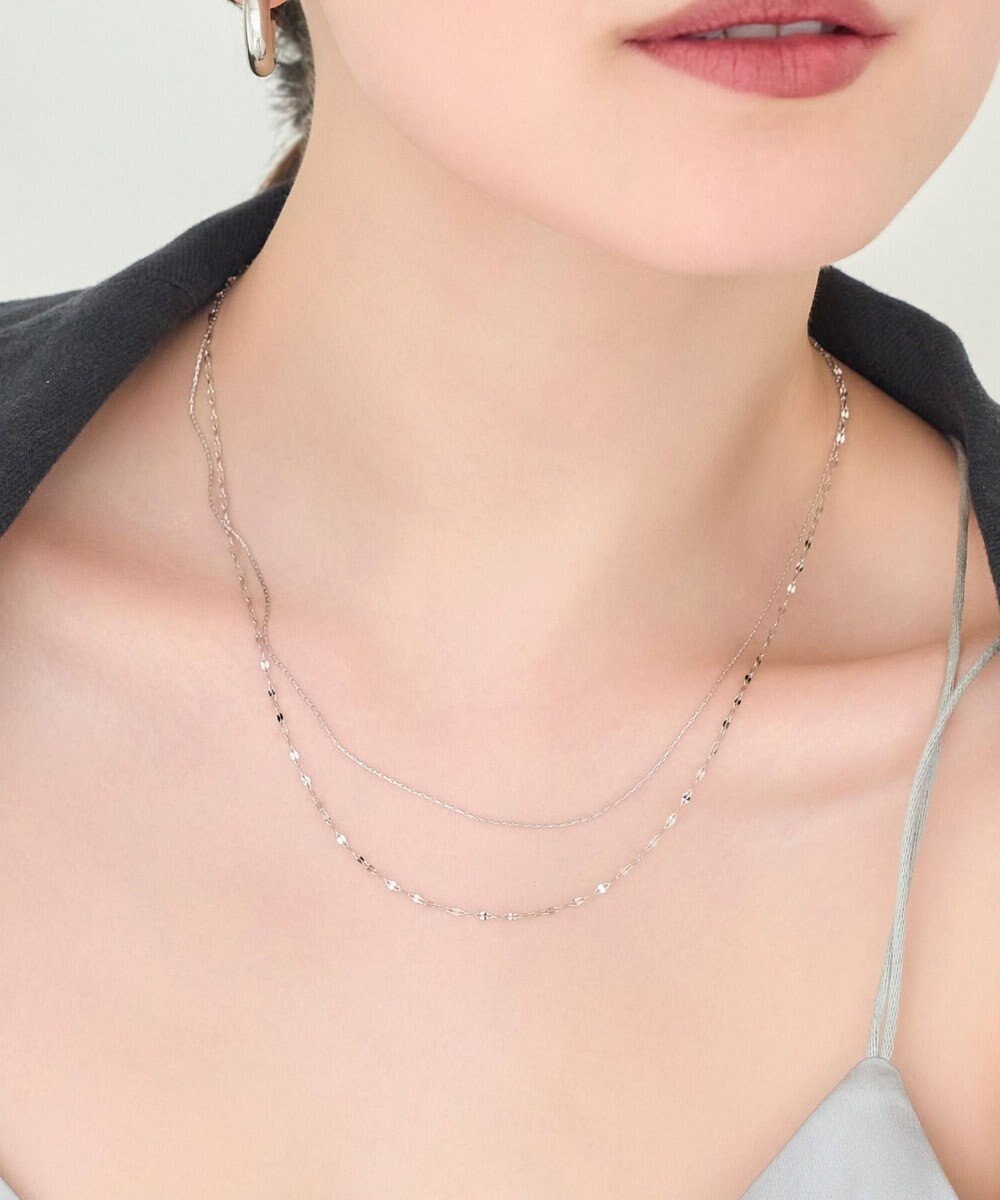 Phoebe <オンワード限定セット>ダブルチェーンネックレス×ツインカレントカフバングル 