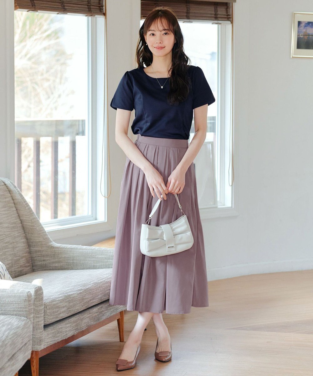 Tiaclasse 【UVカット・吸水速乾】 “きれい見え” パネルラインカットソートップス 