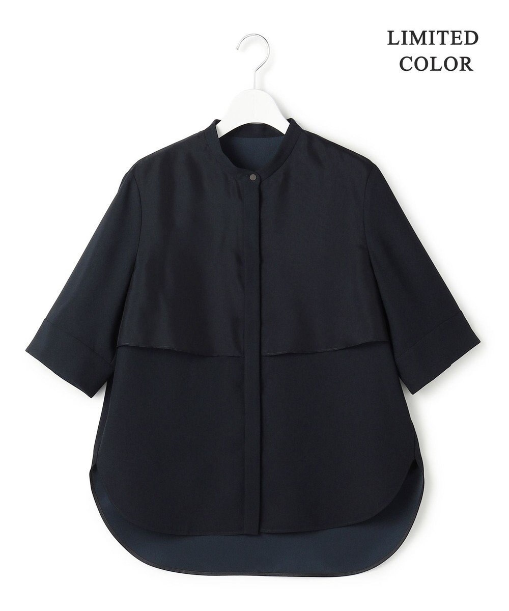 ICB L 【先行予約・WEB限定カラーあり】 FluidBackSatin バンドカラーシャツ 