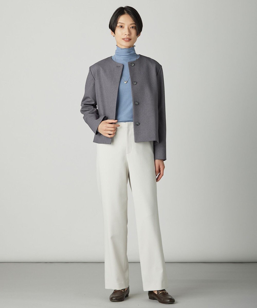 J.PRESS LADIES S 【WEB限定カラーあり】ツムギートflannel ノーカラー ジャケット 