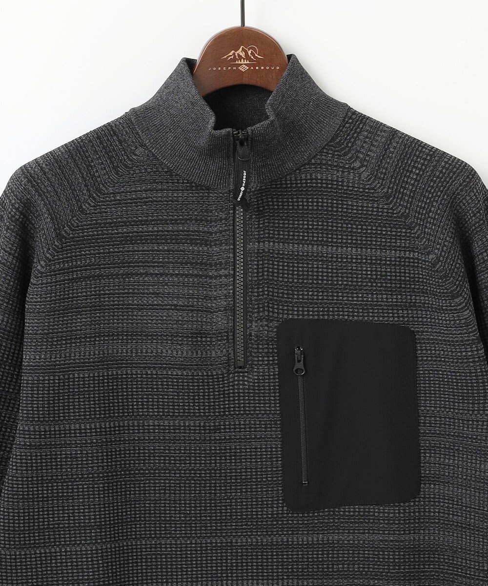 JOSEPH ABBOUD MOUNTAIN 【軽さ/ストレッチ】ホールガーメント3Dニット トスタンドZIPプルオーバー 