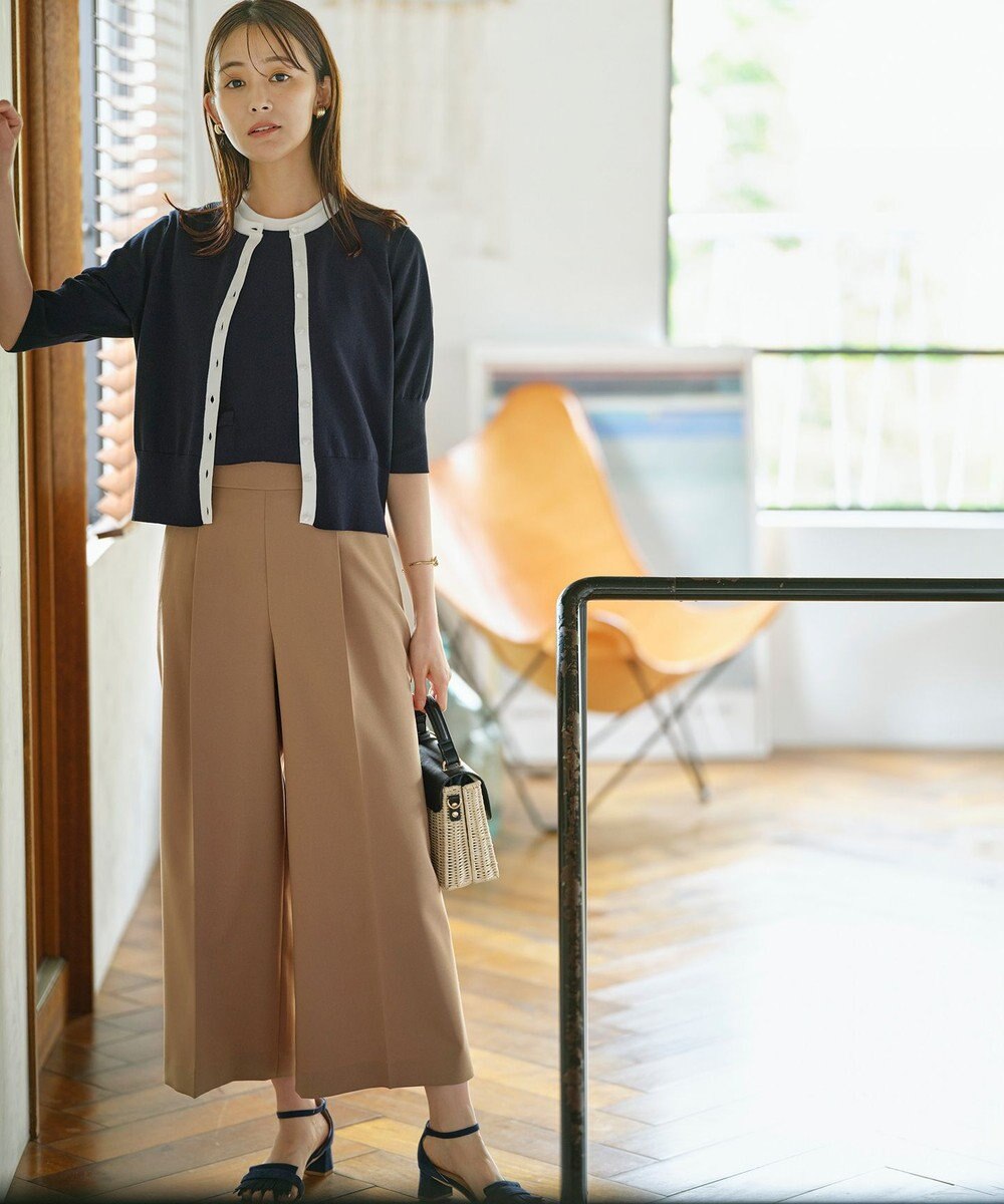 組曲 【洗える・6色展開】CANDYボタン 半袖カーディガン 