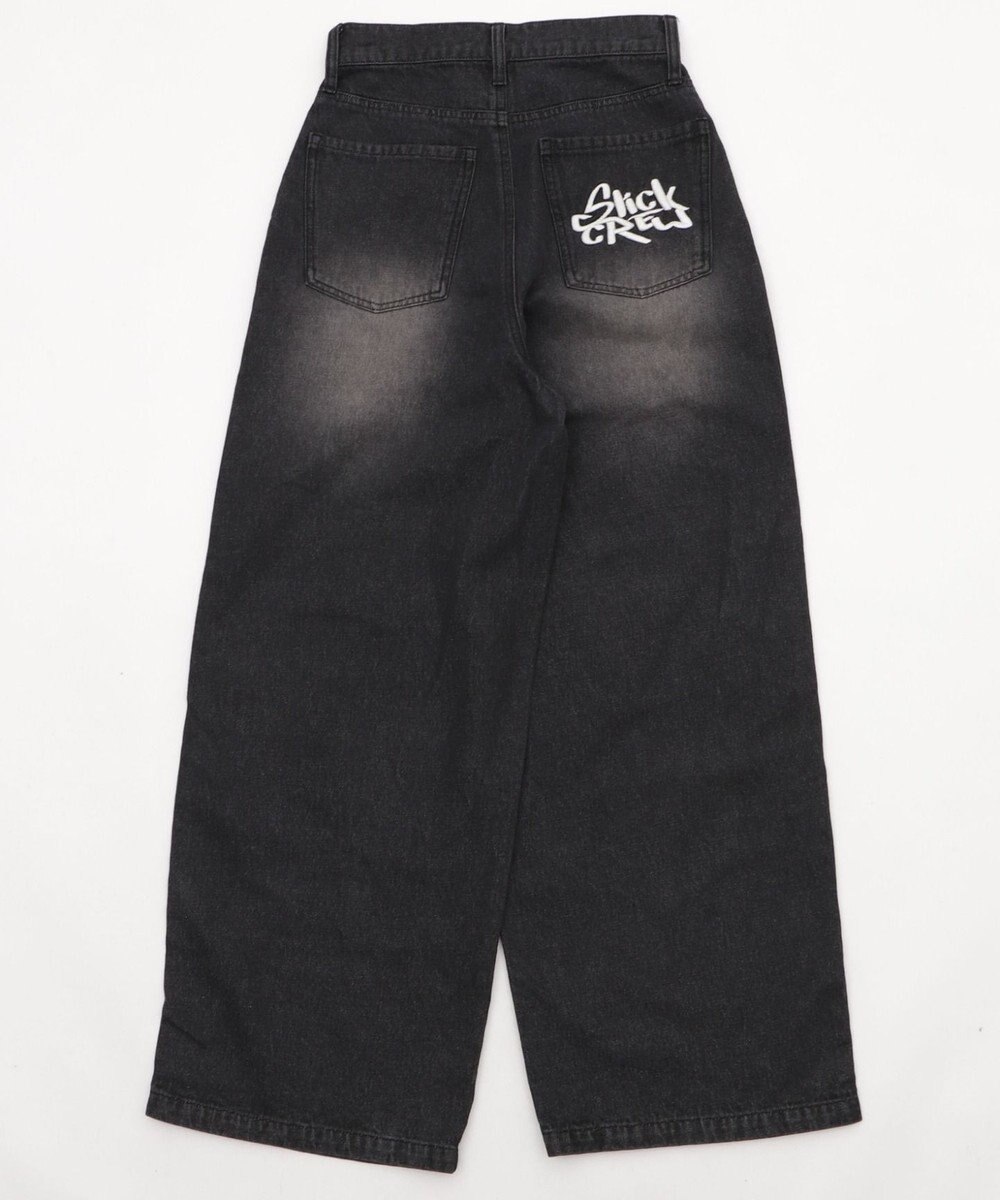 WEGO 【SMサイズ展開】ロゴデニムバギーパンツ 