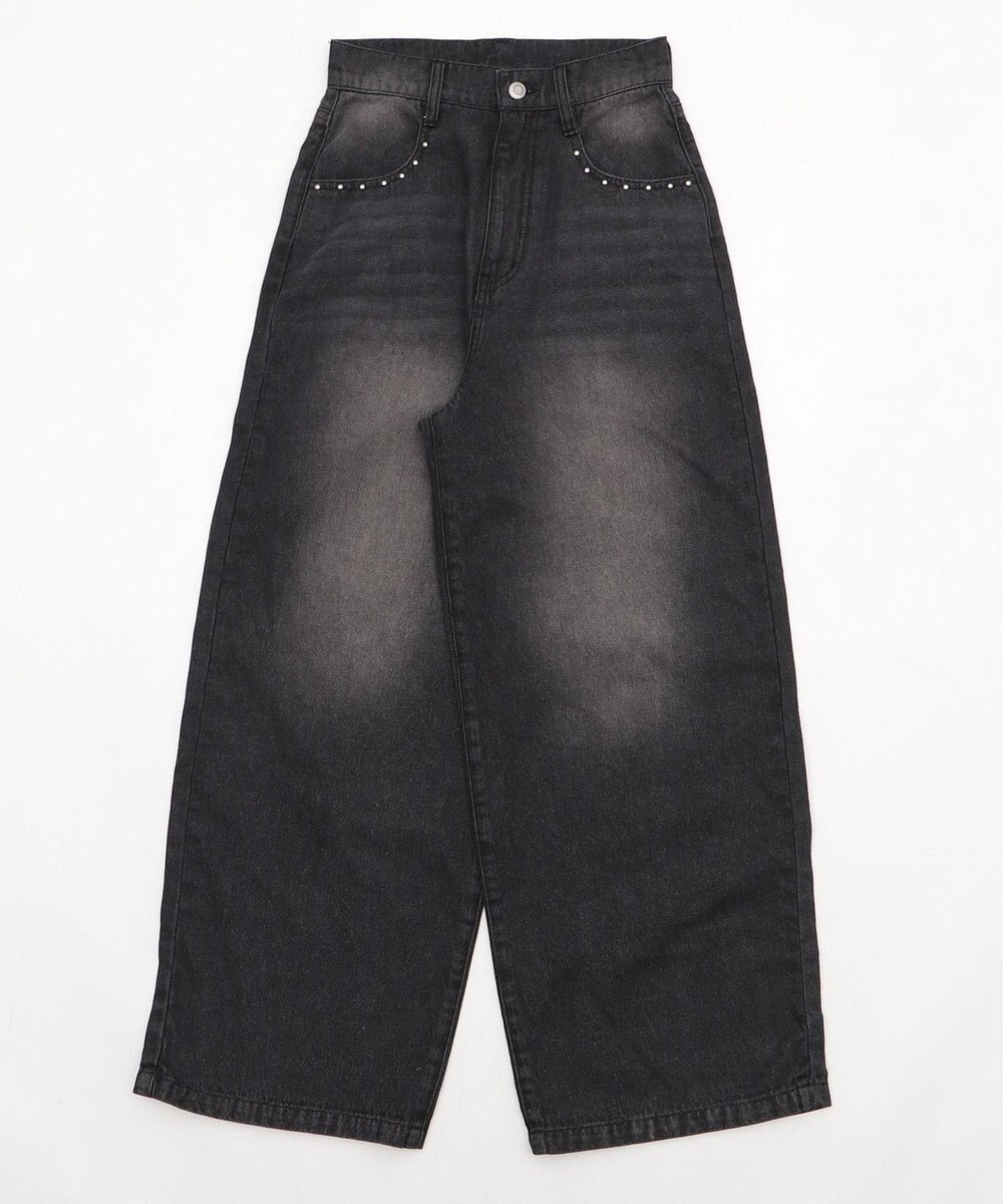 WEGO 【SMサイズ展開】ロゴデニムバギーパンツ 