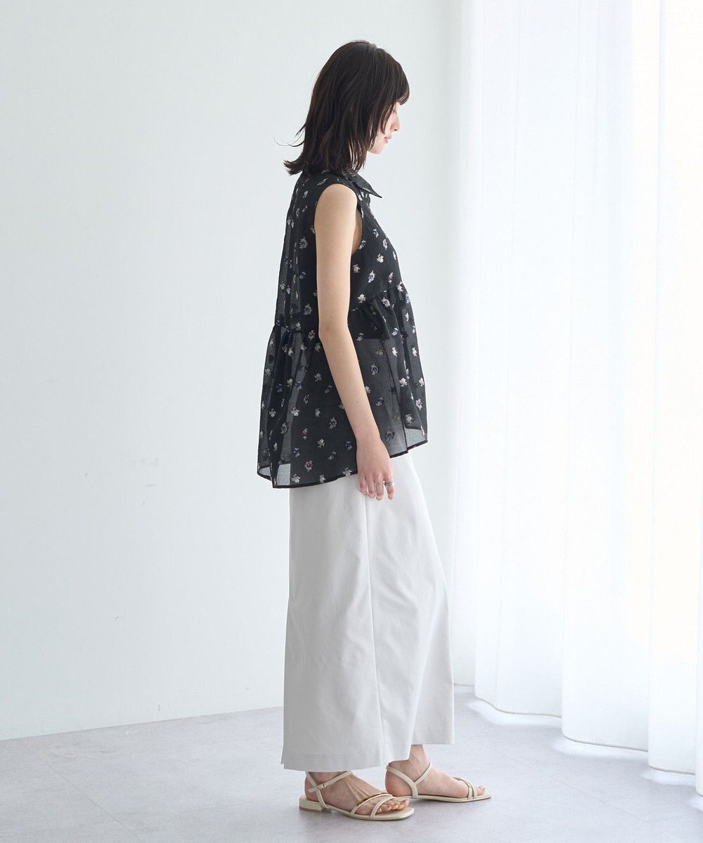 YECCA VECCA シアージャガードペプラムブラウス 