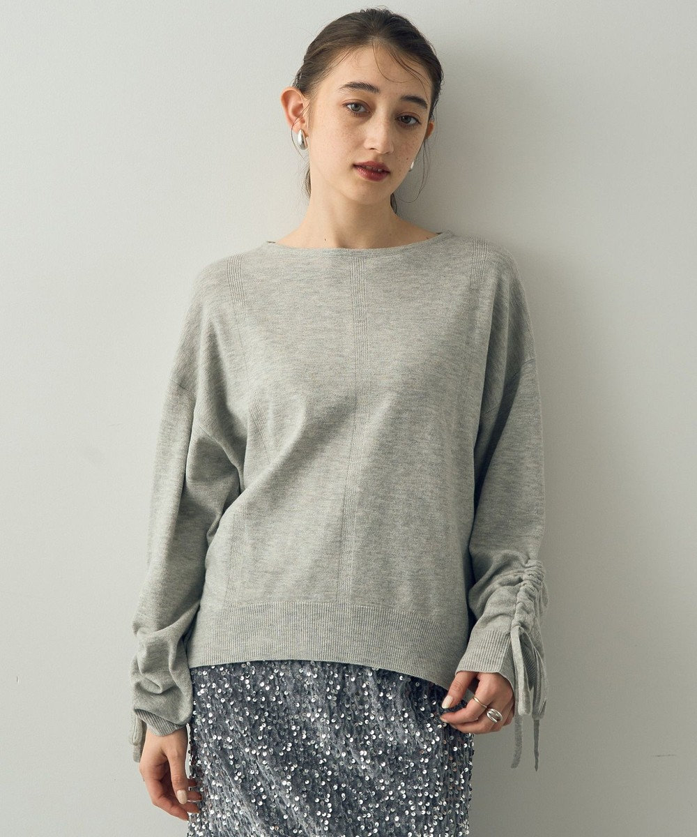 YECCA VECCA 2way袖リボンデザインニット Light Gray