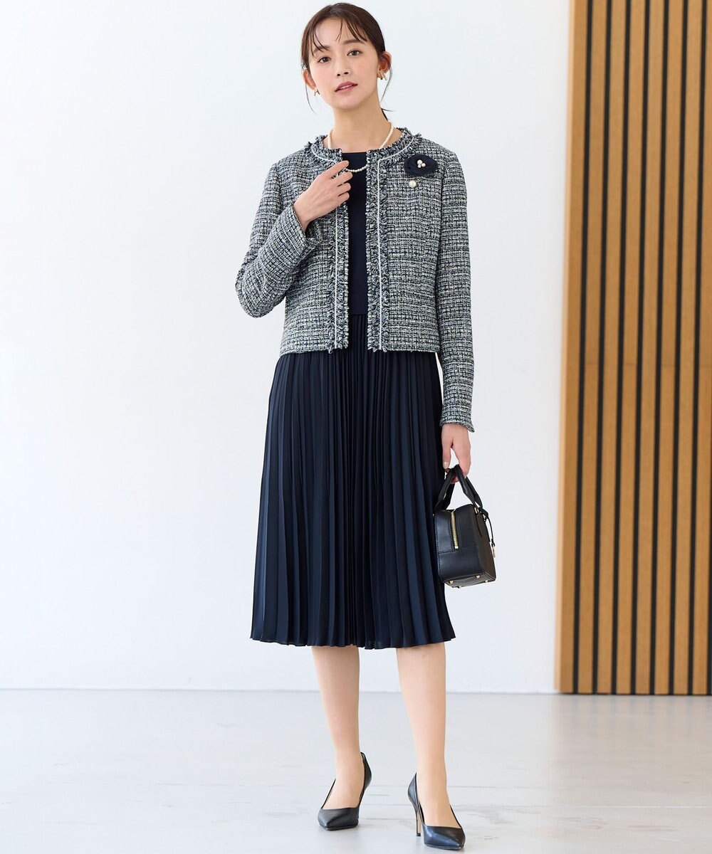 組曲 S 【KUMIKYOKU NAVY】ラメループモールツイード ジャケット 