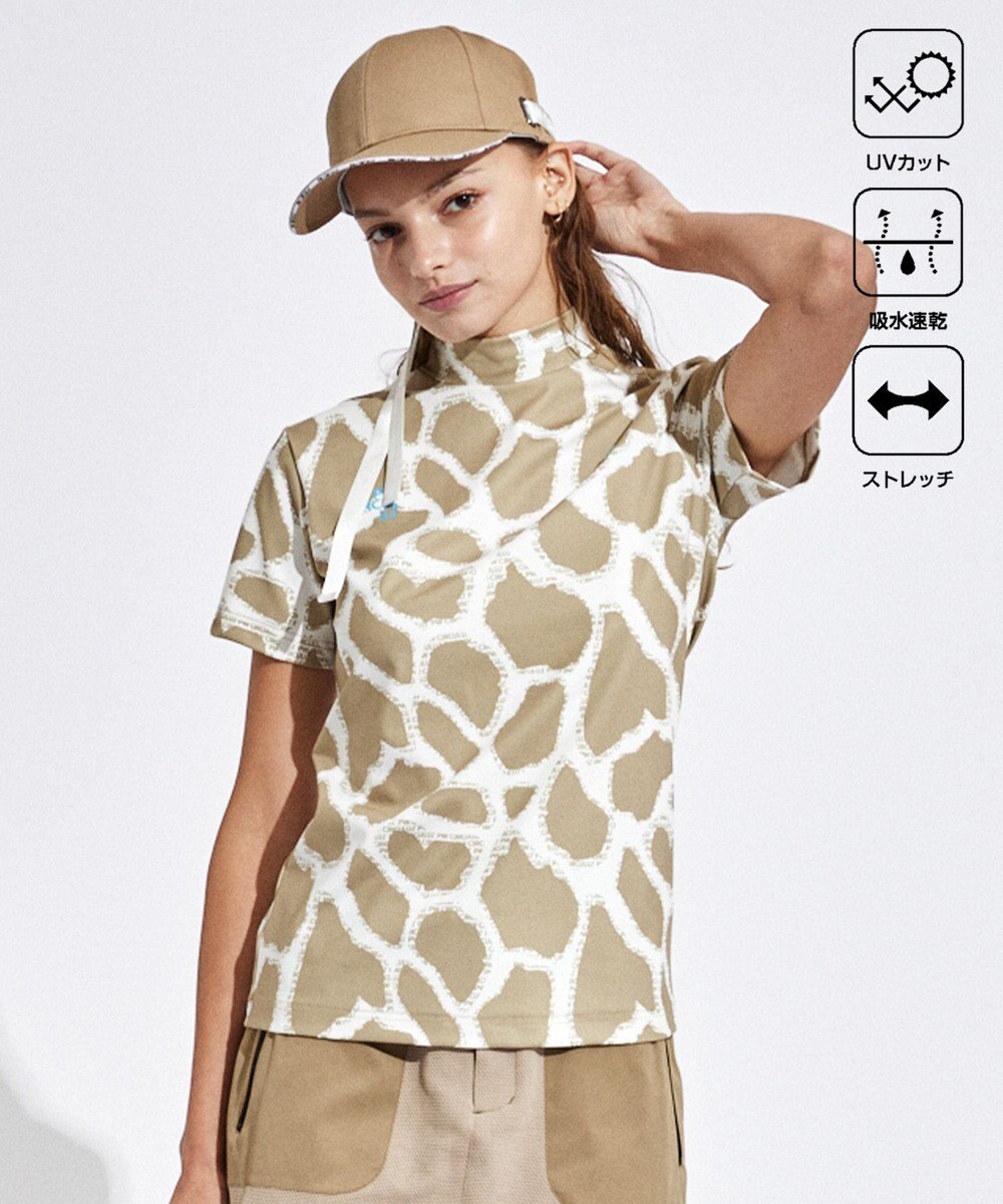 PW CIRCULUS 【UVカット / 吸水速乾 / 伸縮性抜群】【WOMEN】ジラフモック T ゴルフウェア レディース 