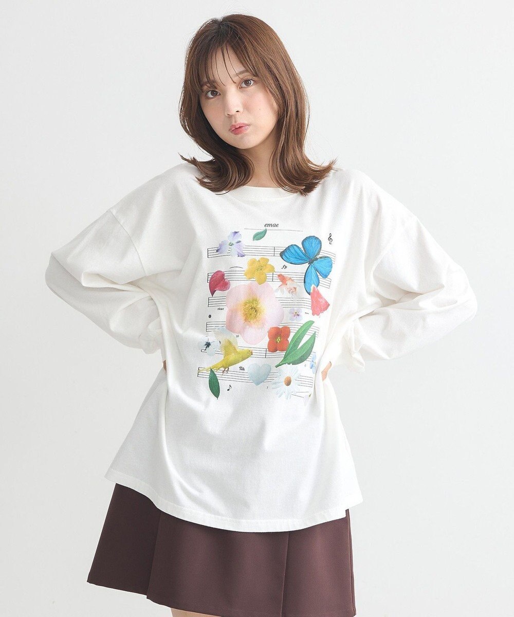 earth music&ecology いいこと奏でるグラフィックＴシャツ White