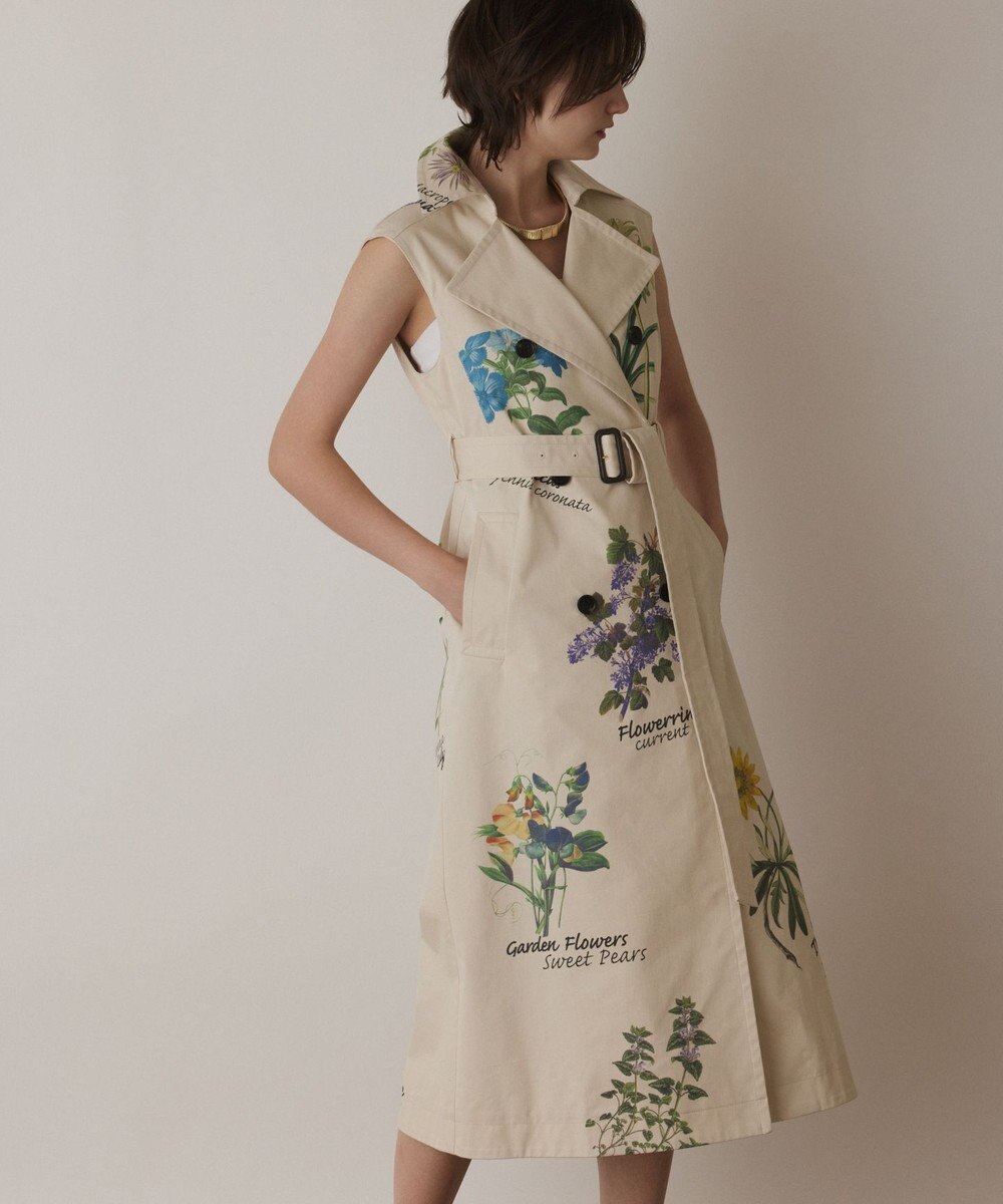 GRACE CONTINENTAL プリントトレンチワンピース 