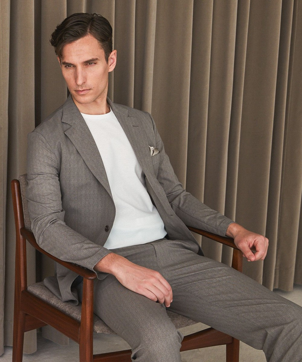 GOTAIRIKU 圧倒的清涼感・８つの機能美【接触冷感/通気性/軽量/撥水…等】クールドッツ セットアップパンツ_ヘリンボーンプリント（25年モデル） 