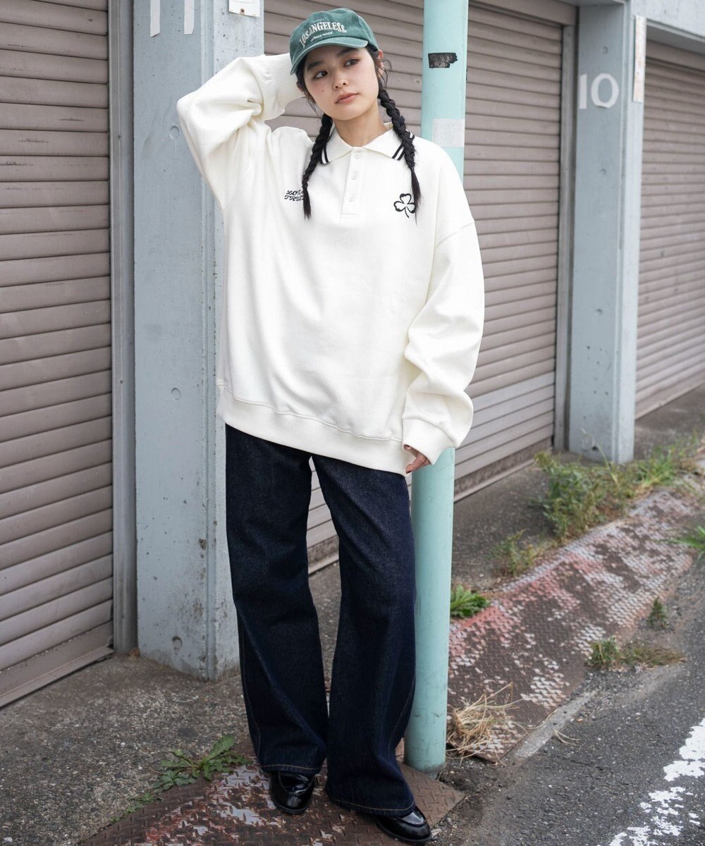 WEGO 【ユニセックス着用ITEM/MLサイズ展開】モチーフロゴポロスウェット 