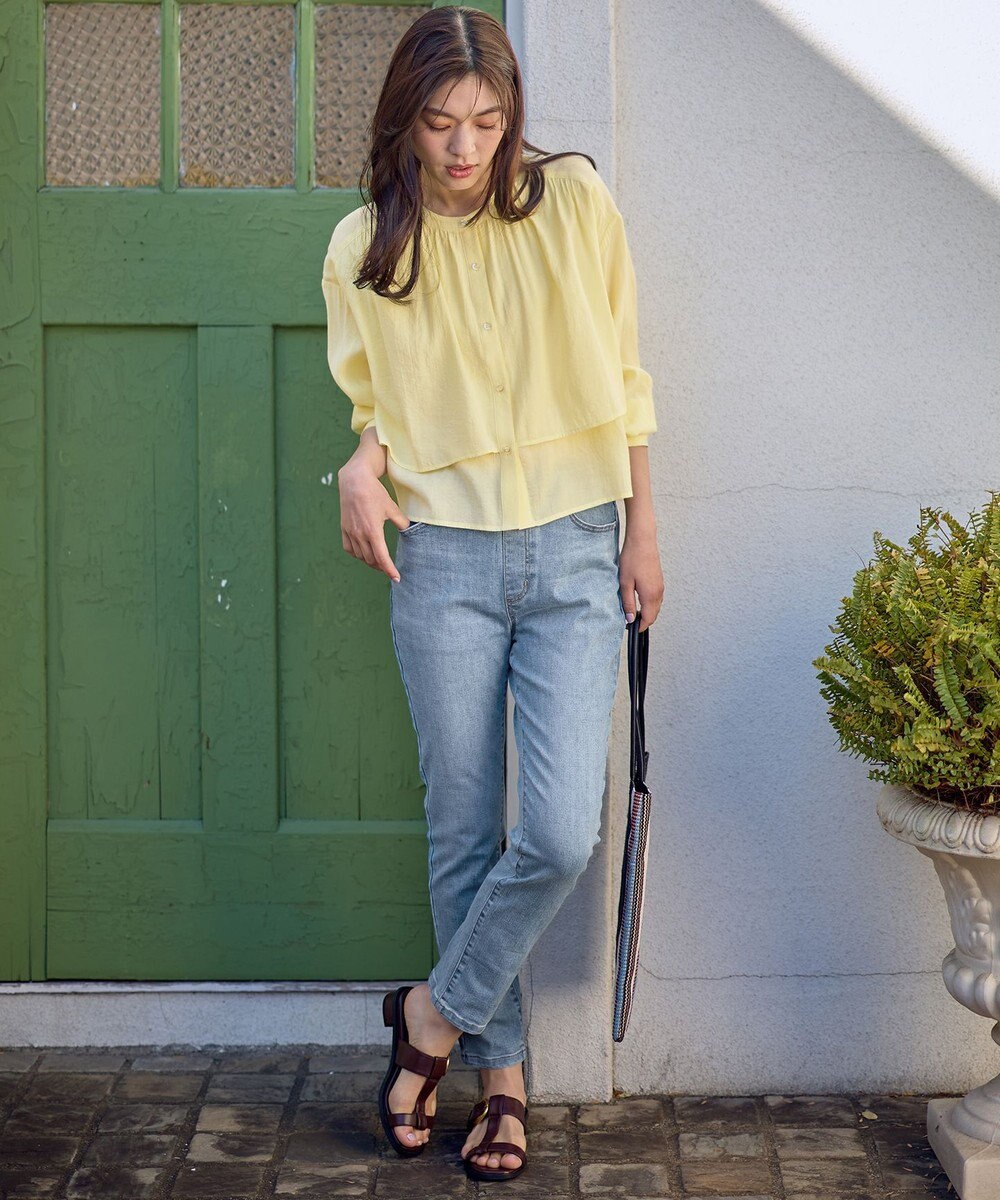 ANY ラッフルクロップドシャツ 